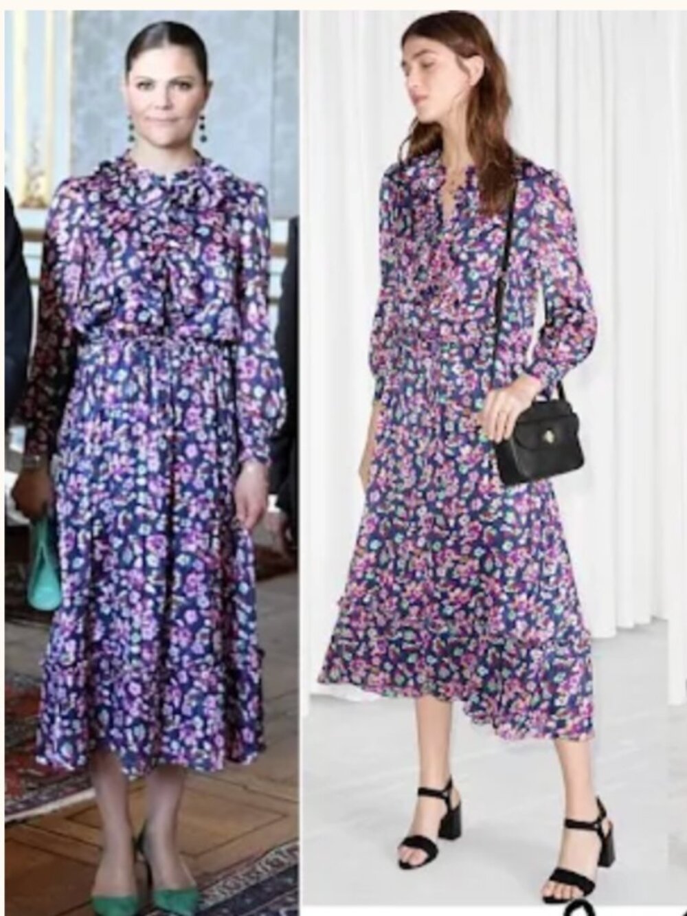 & Other Stories - Floral Ruffle Maxi Dress